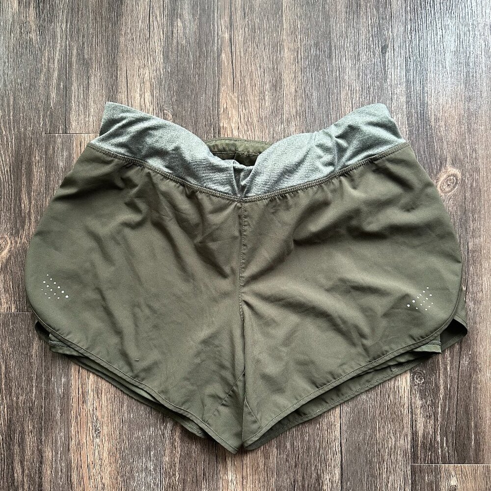 Olive Green Athletic Running Shorts - Size Medium